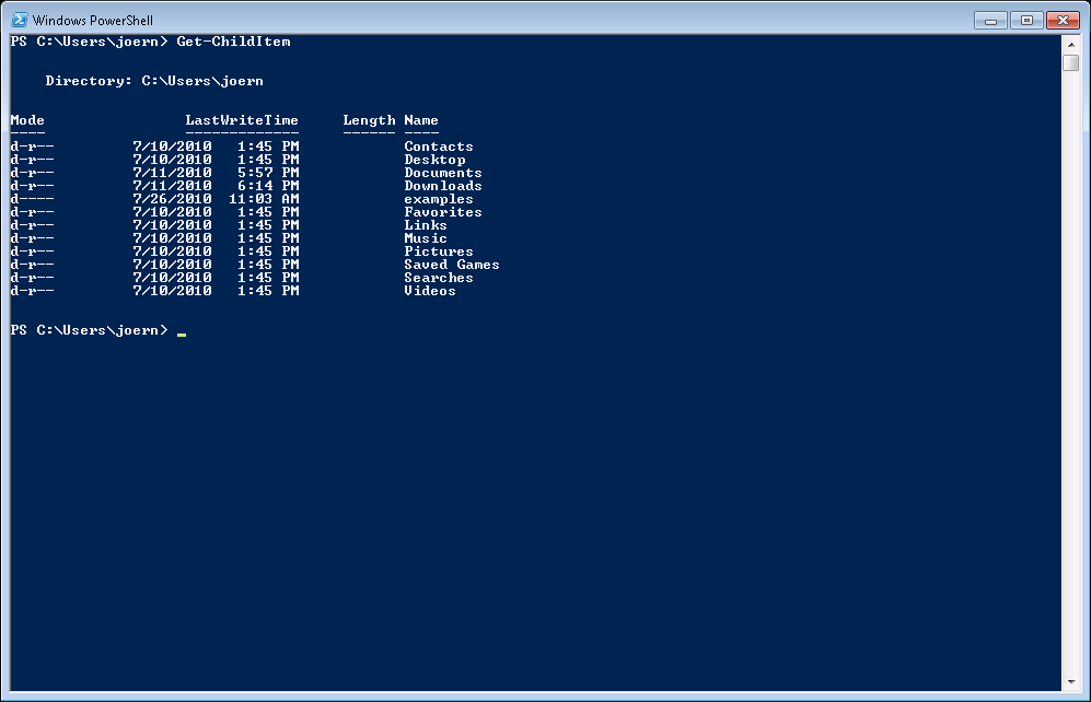 command "Get-ChildItem"