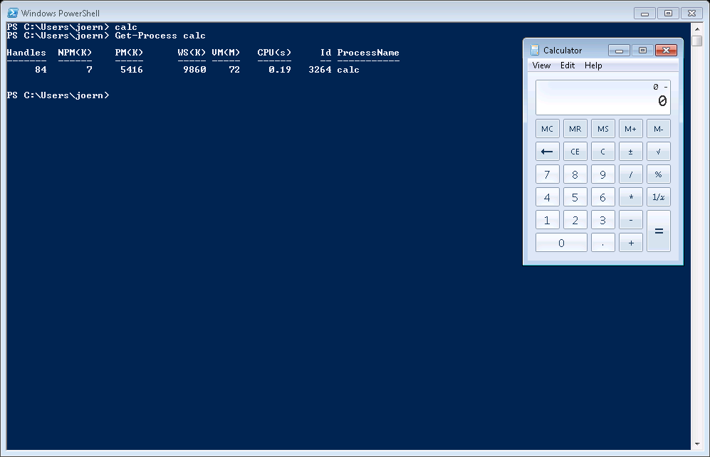 running and examining the Windows Calculator